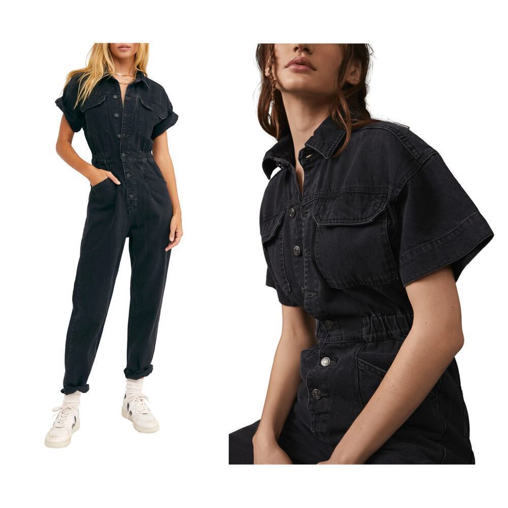 Free People We the Free Marci Denim Jumpsuit Size XS